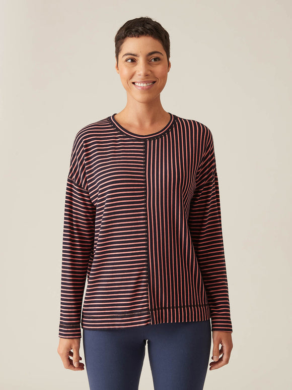 CUT LOOSE - Navy Stripe Fleece Sweatshirt