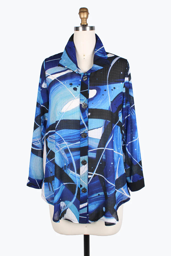 DAMEE Neon Space Long Shirt Tunic-7098- BLUE