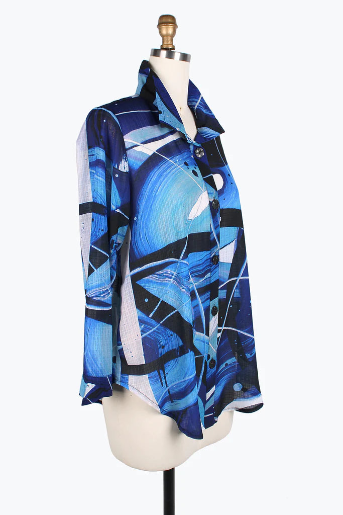 DAMEE Neon Space Long Shirt Tunic-7098- BLUE