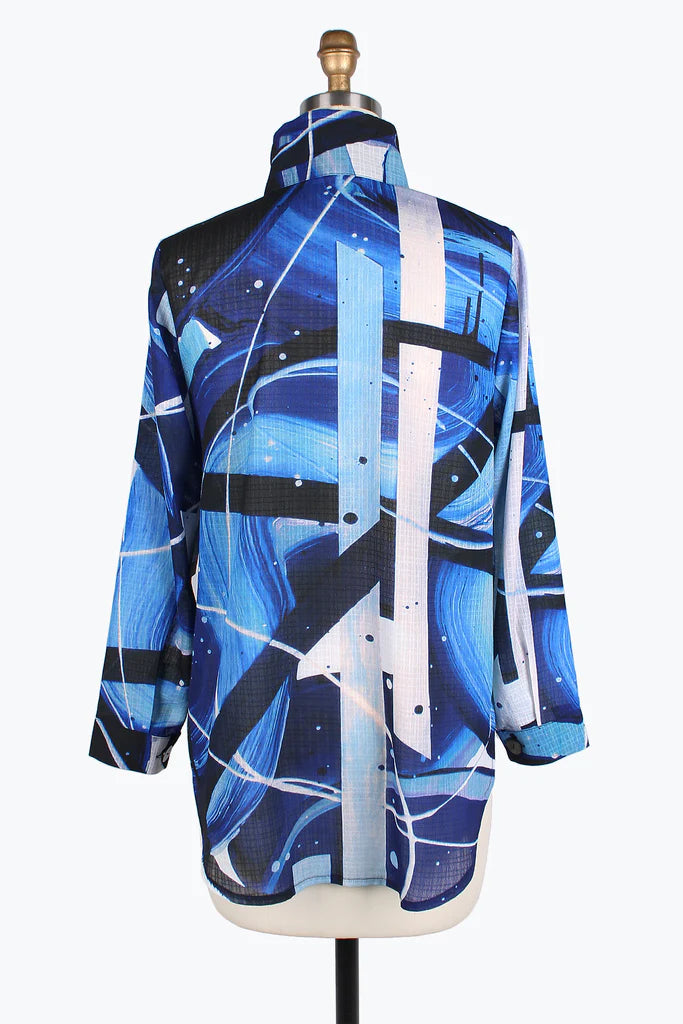 DAMEE Neon Space Long Shirt Tunic-7098- BLUE