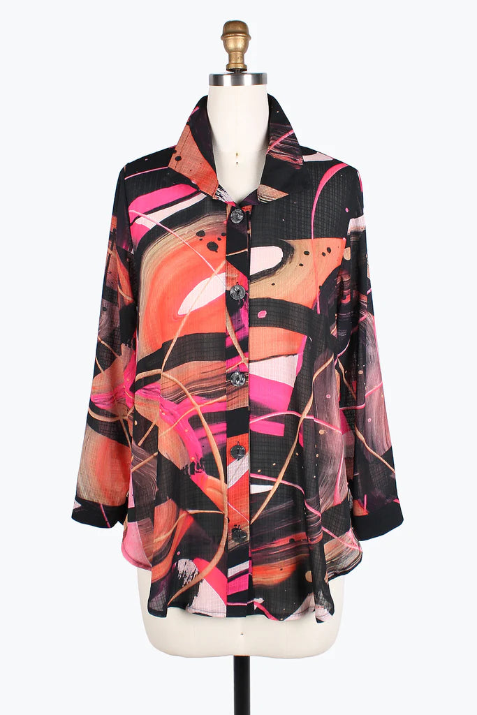 DAMEE Neon Space Long Shirt Tunic-7098- PINK
