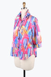 DAMEE ABSTRACT PAINTING BLOUSE- 7099- PNK