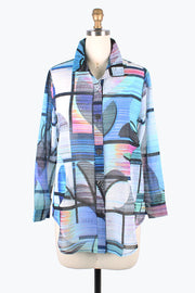 DAMEE ABSTRACT PAINTING LONG SHIRT- 7104- BLU