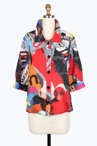 DAMEE COLLAGE ART CRINKLED BLOUSE - 7115 - MLT