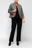 IC COLLECTION Jacket - 7123J - CHARCOAL and CARAMEL