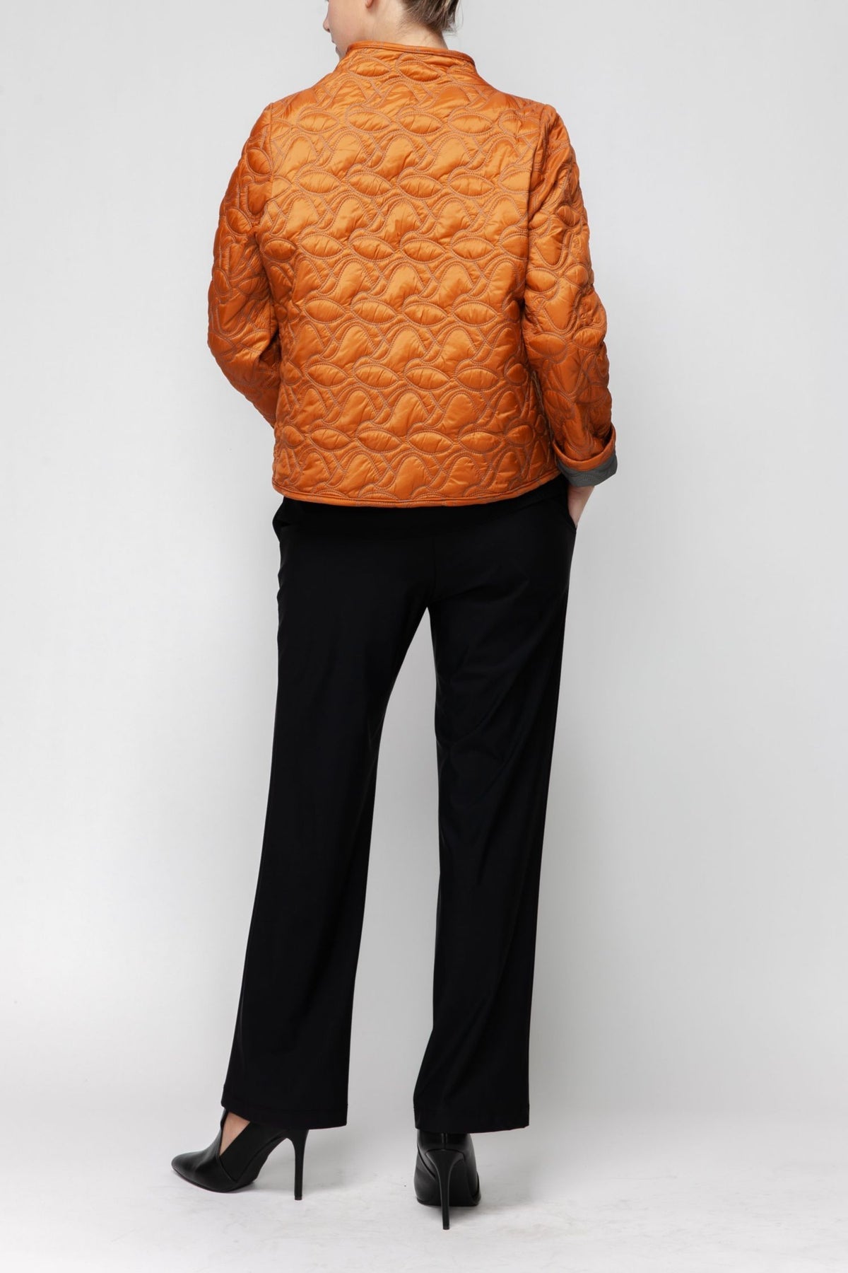 IC COLLECTION Jacket - 7123J - CHARCOAL and CARAMEL