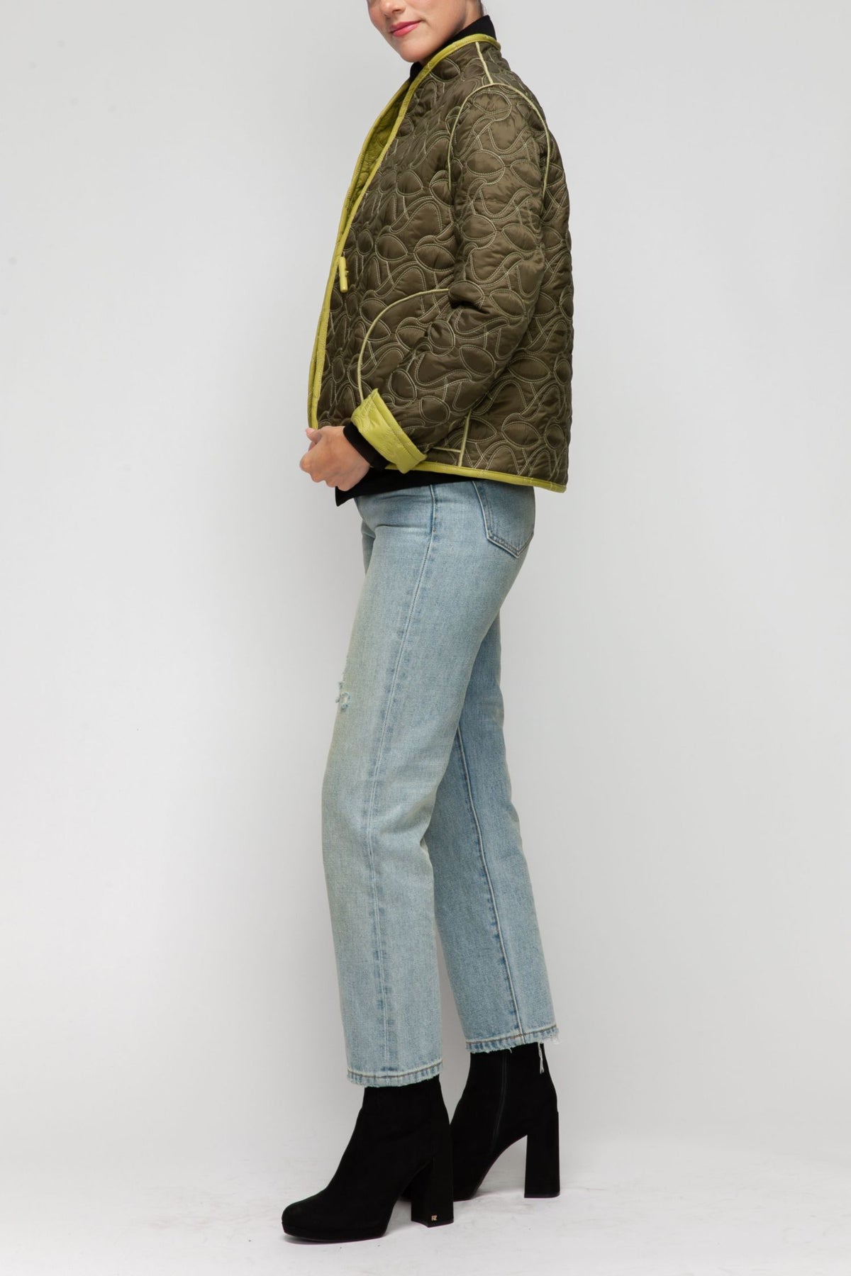 IC COLLECTION Jacket - 7123J - OLIVE and LIME