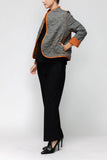 IC COLLECTION Jacket - 7123J - CHARCOAL and CARAMEL
