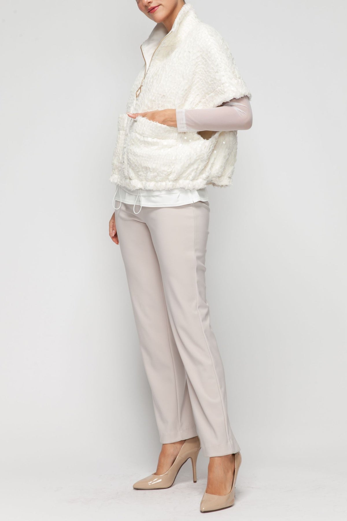 IC COLLECTION Vest - 7144V - WHITE