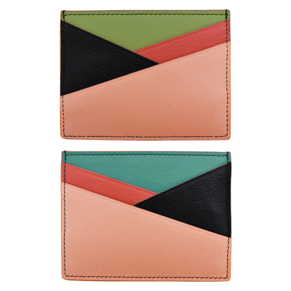 ili New York - ASYMMETRIC CARD CASE - 7173 - Peach Multi