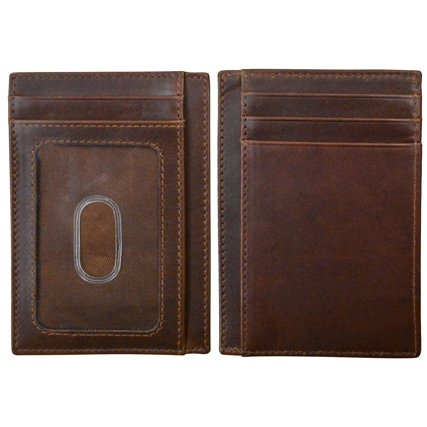 ili New York - POCKET I.D. CARD CASE - 7176 - Rustic Brown