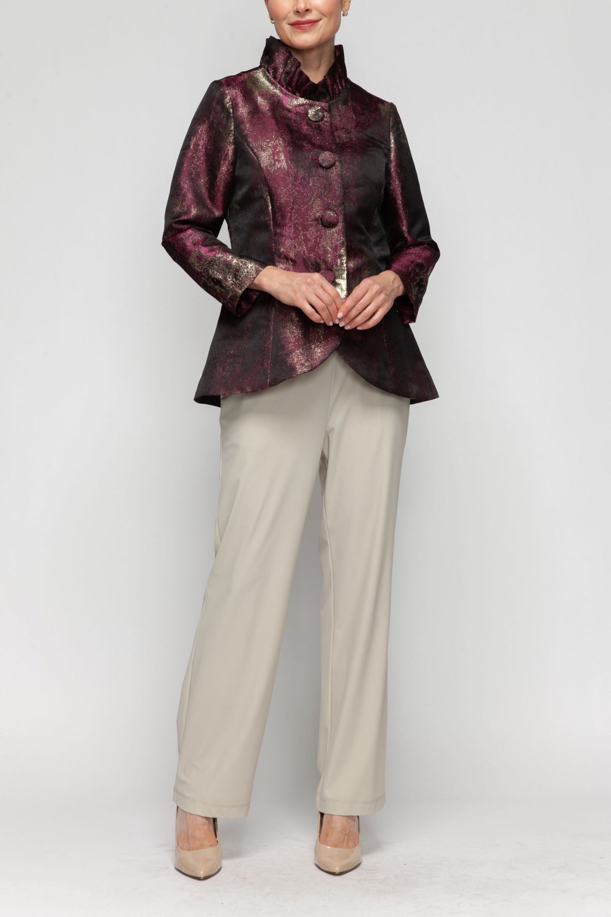 IC COLLECTION Jacket - 7188J - WINE