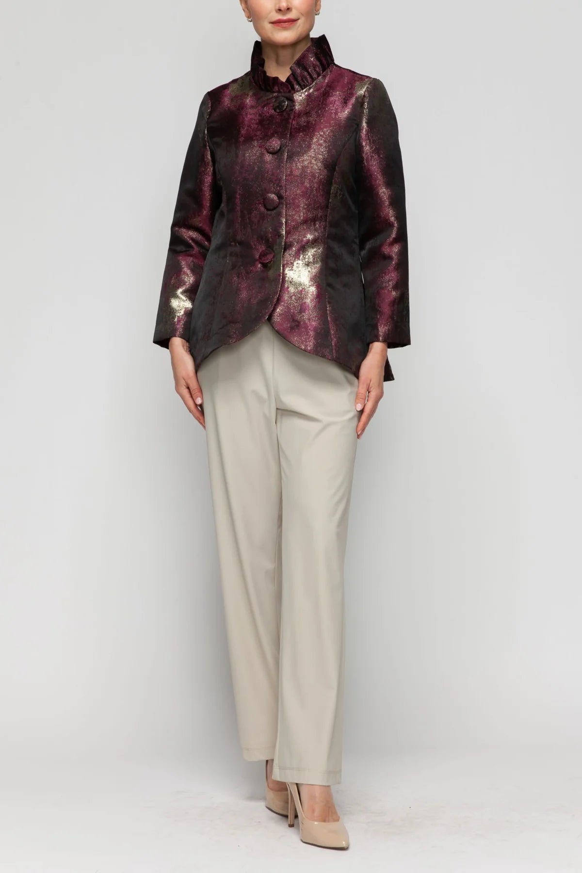 IC COLLECTION Jacket - 7188J - WINE