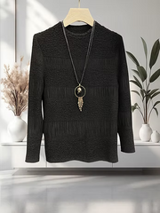 Vanite Couture Textured and Pleated Top - 7201 - BLACK