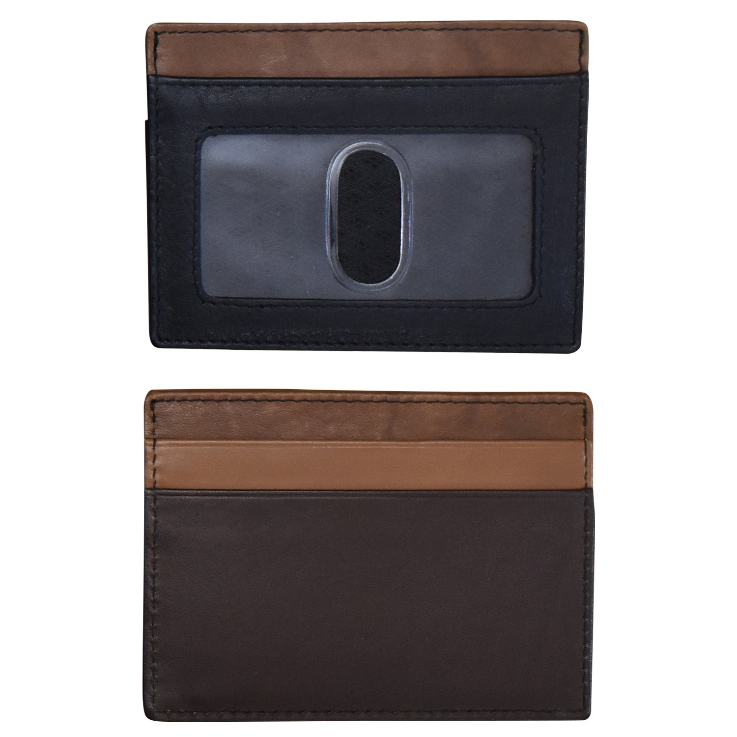 ili New York - POCKET I.D. CARD CASE - 7201 - Brown Black