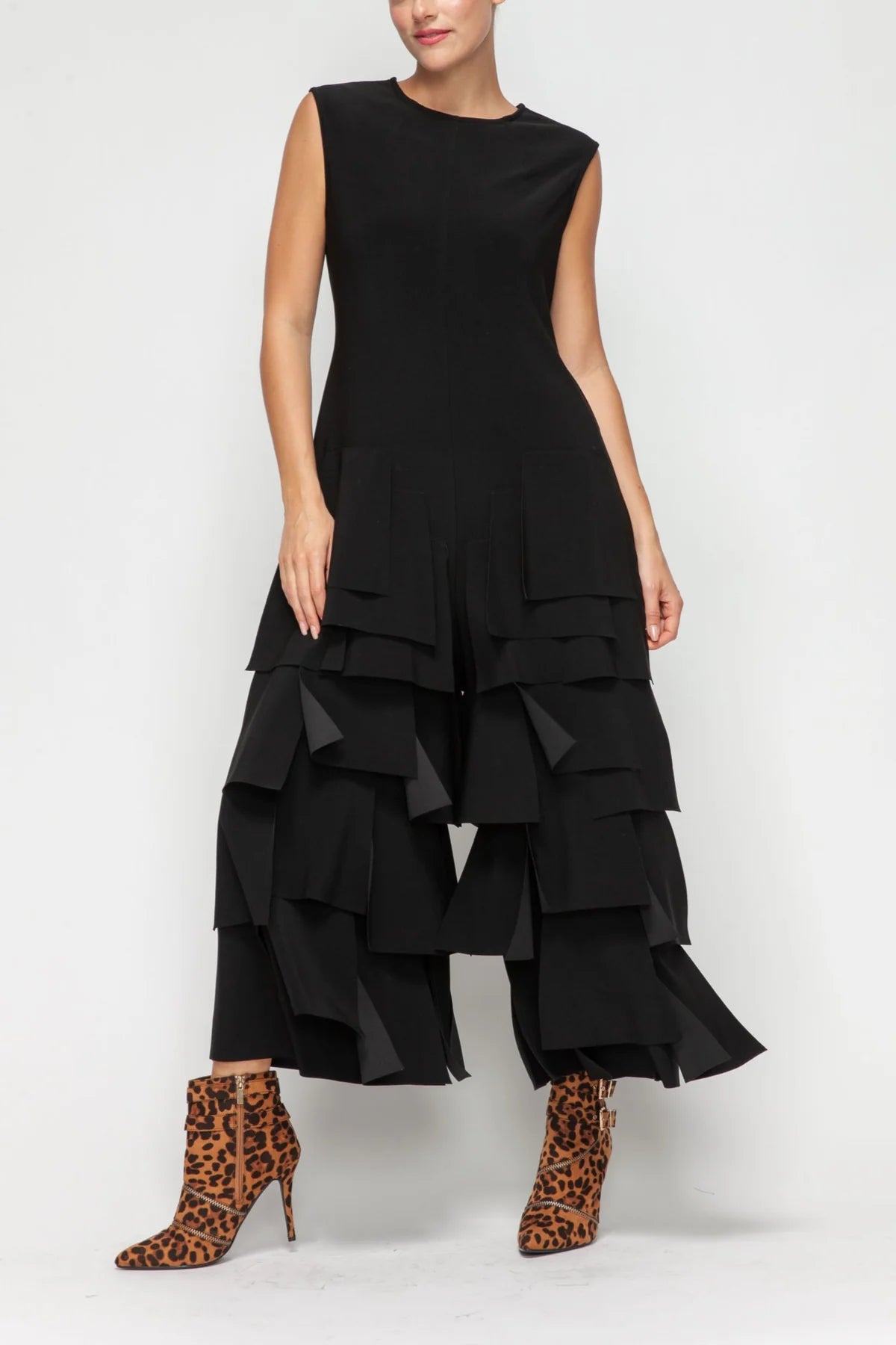 IC COLLECTION Jump Suit - 7224JS - BLACK