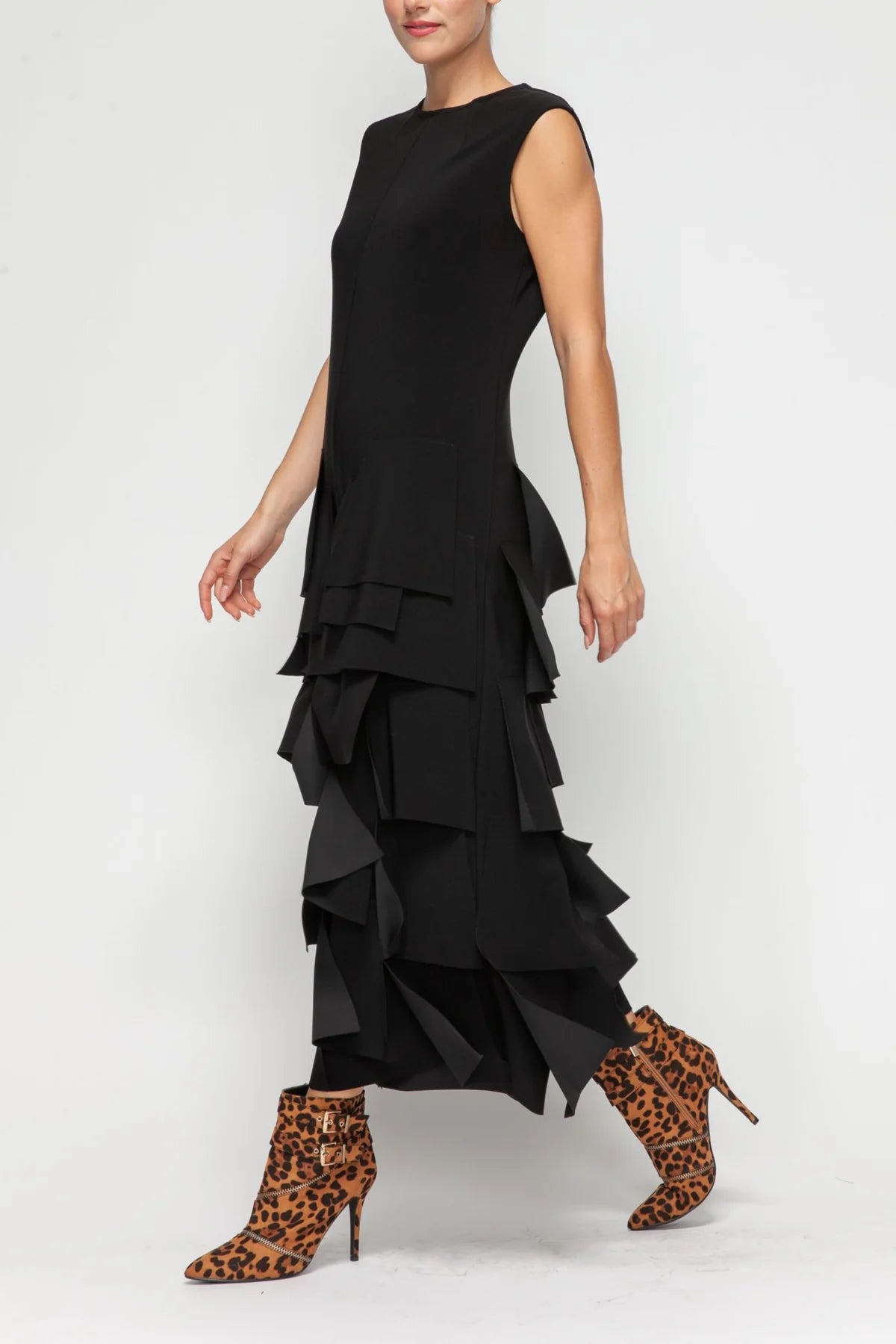 IC COLLECTION Jump Suit - 7224JS - BLACK