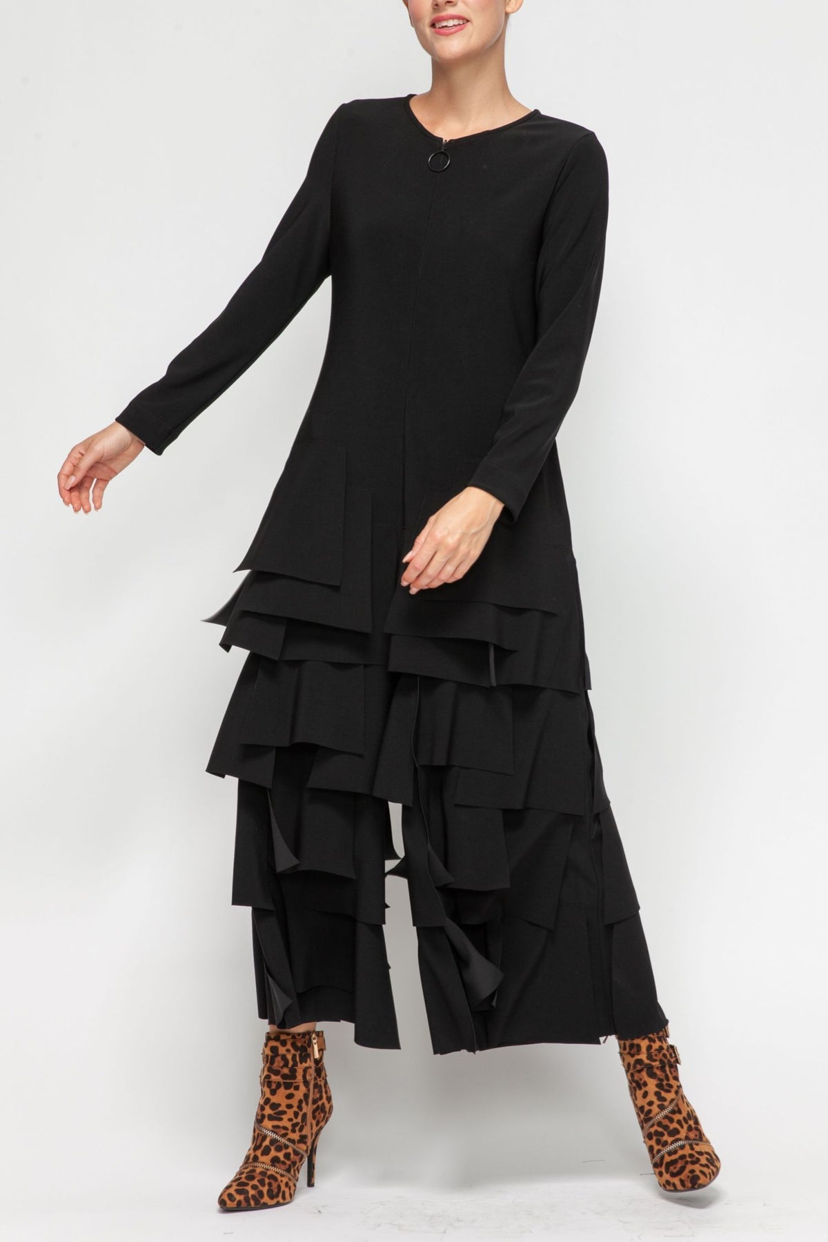 IC COLLECTION Jump Suit - 7232JS - BLACK