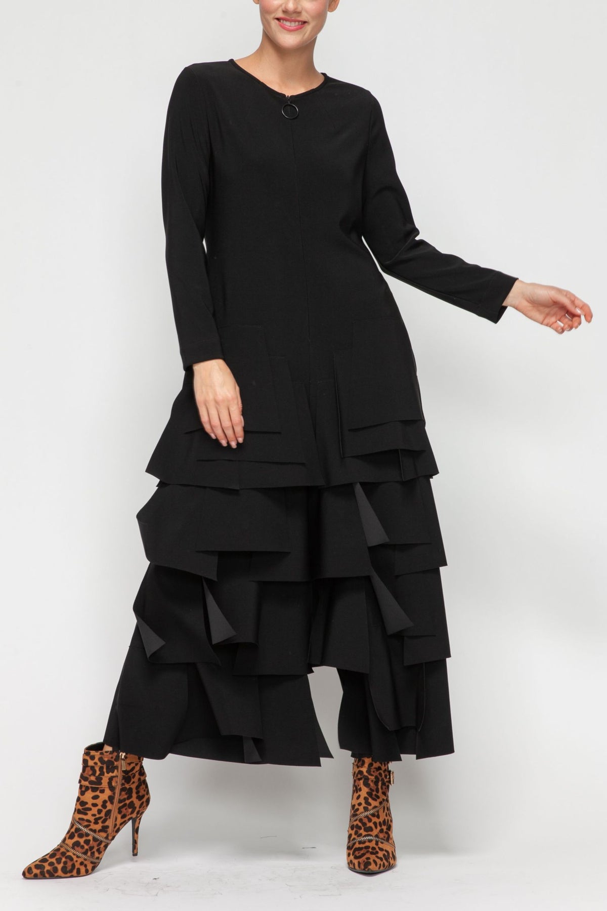 IC COLLECTION Jump Suit - 7232JS - BLACK