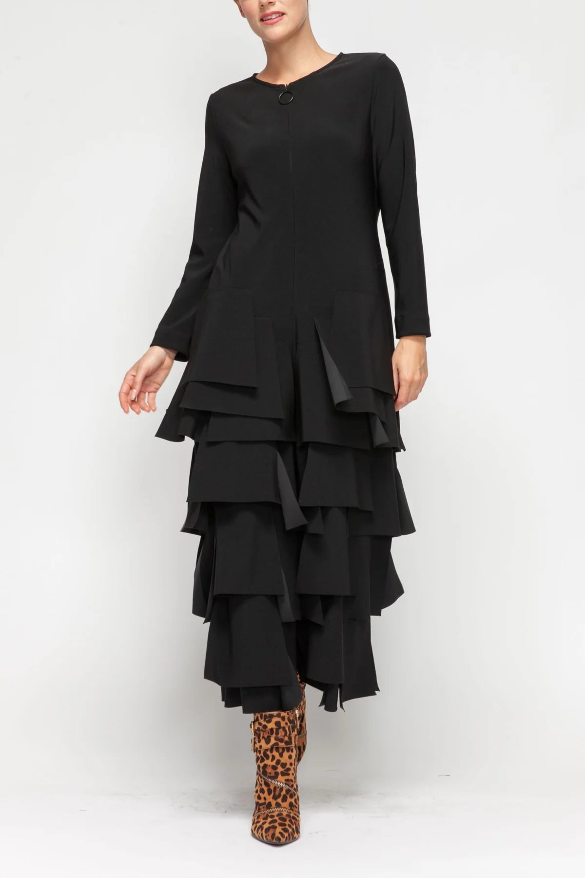 IC COLLECTION Jump Suit - 7232JS - BLACK