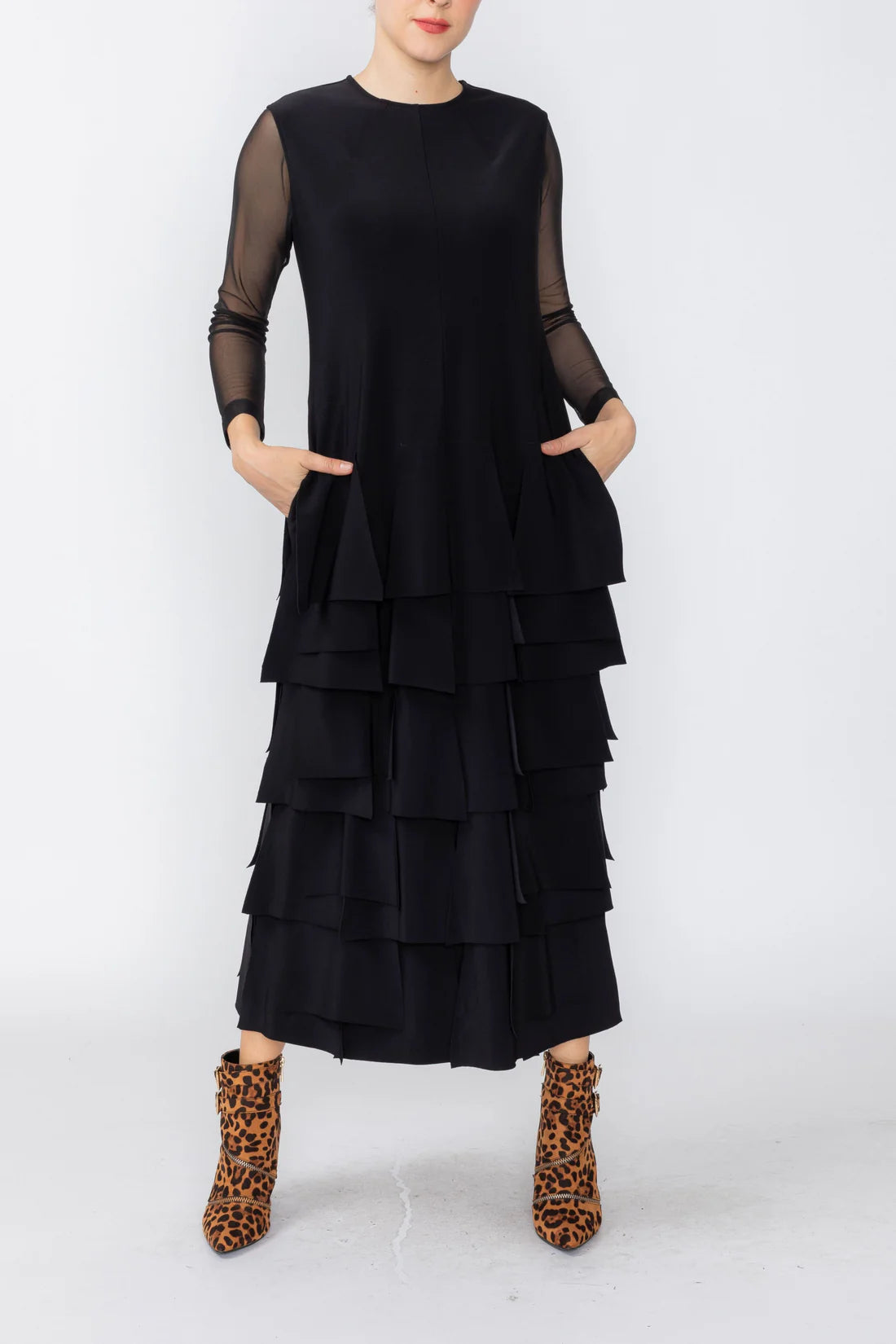 IC COLLECTION Dress - 7236D - BLACK