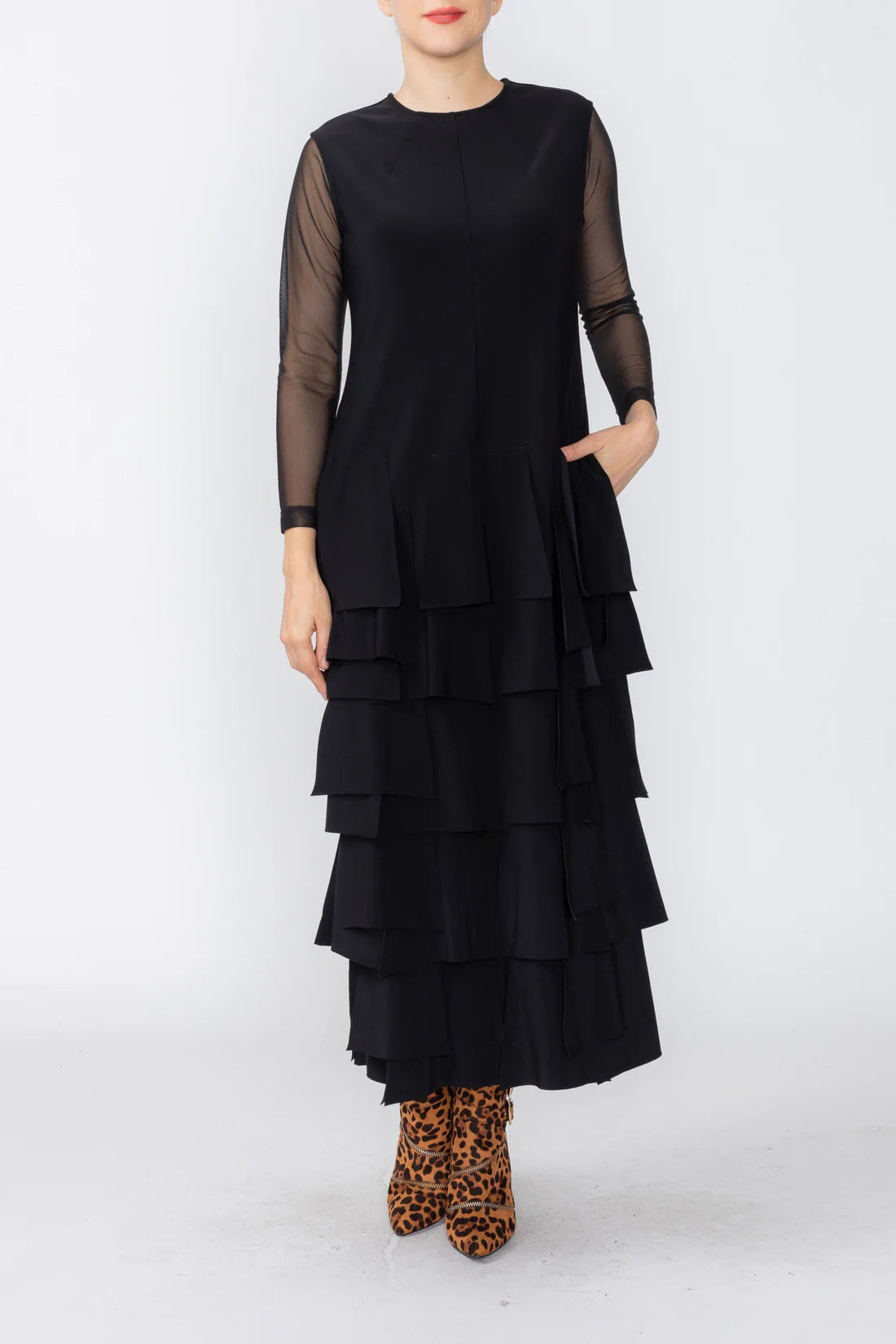 IC COLLECTION Dress - 7236D - BLACK