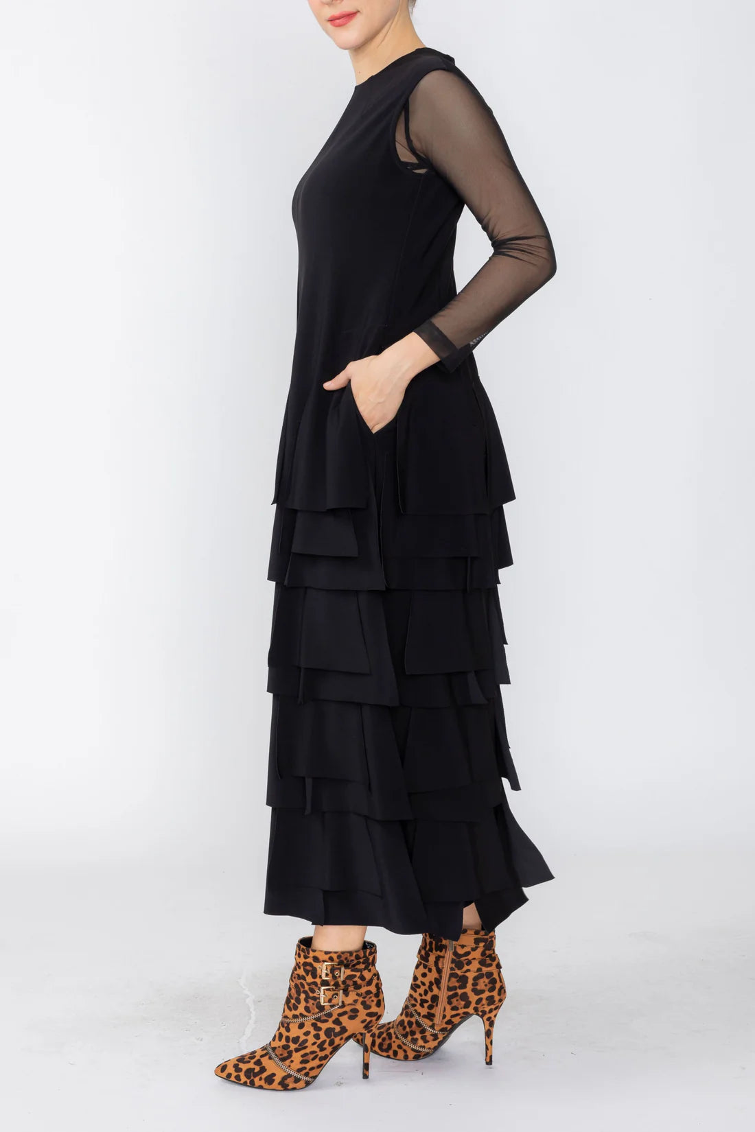 IC COLLECTION Dress - 7236D - BLACK