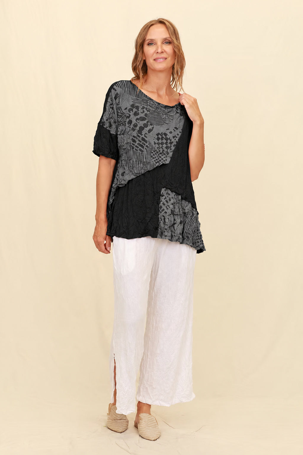 Chalet Recycled Crinkle Jersey Eudora Top - C72408