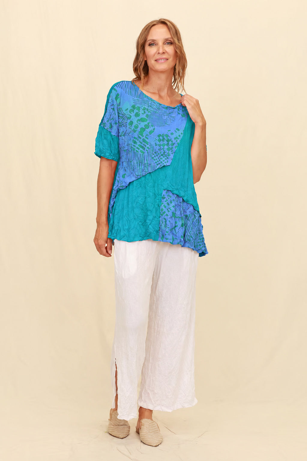Chalet Recycled Crinkle Jersey Eudora Top - C72408
