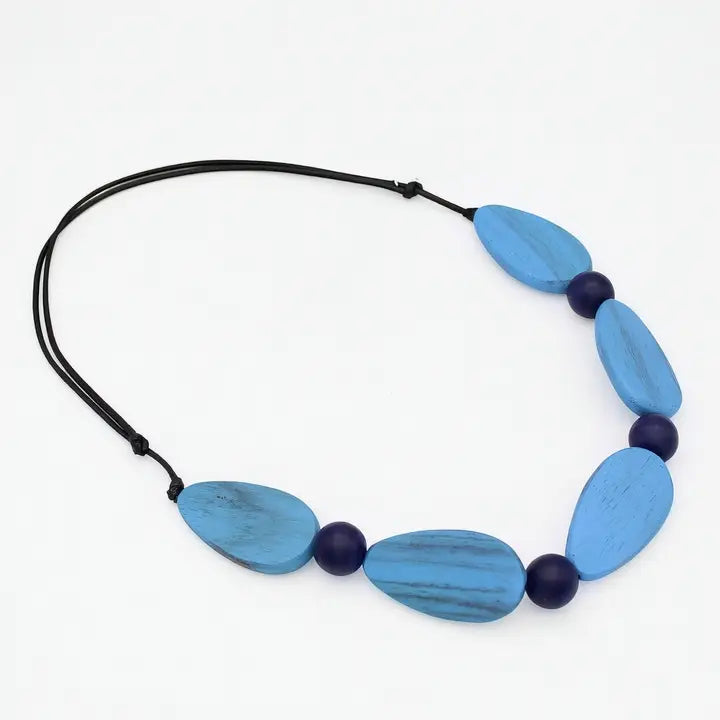 SYLCA Freya Metallic Blue Colorful Necklace - SD26N08 - BLUE