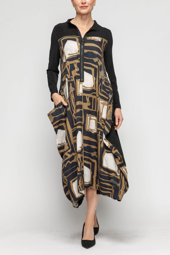 IC COLLECTION Dress - 7387D - OLIVE