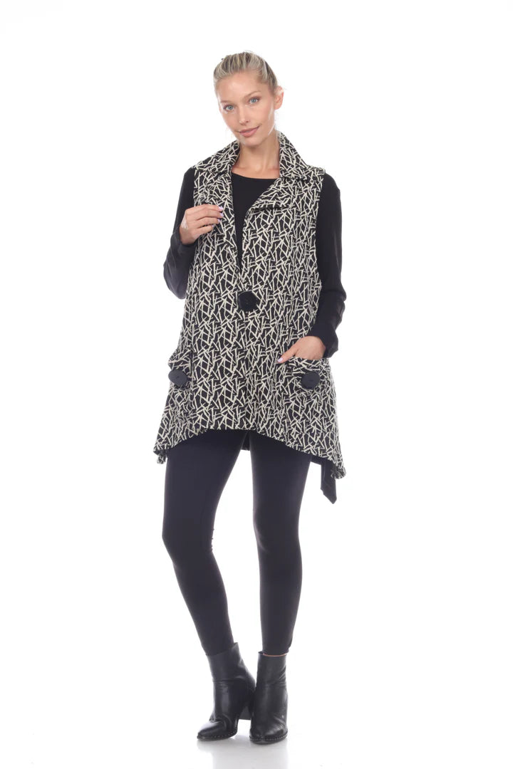 Moonlight Black & White Vest - 7388