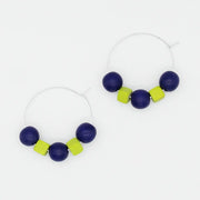 SYLCA Blue and Lime Hoop Earring