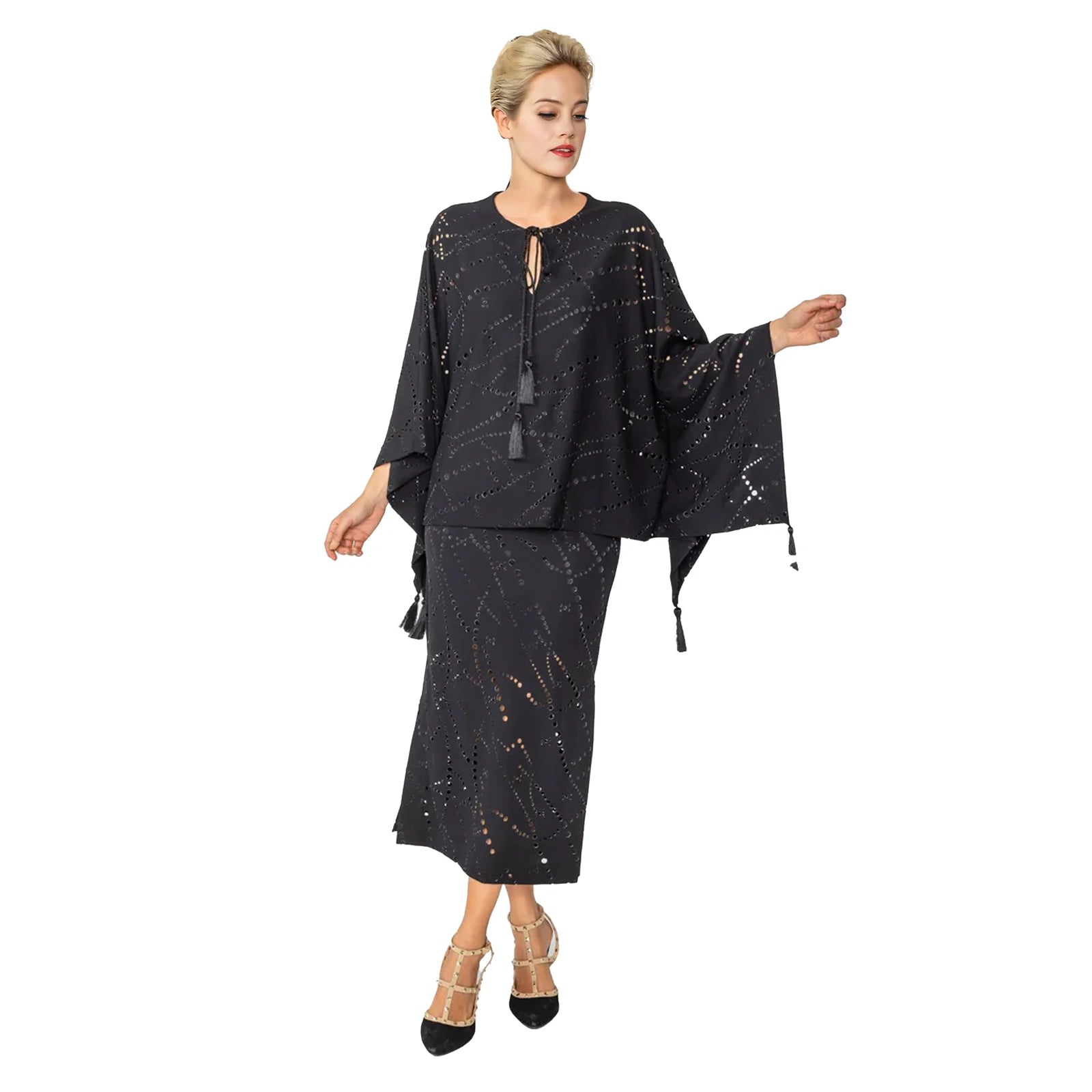 IC COLLECTION Skirt- 4648S- BLACK