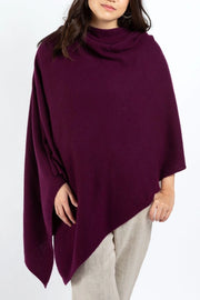 Dolma Cashmere Poncho - EGGPLANT