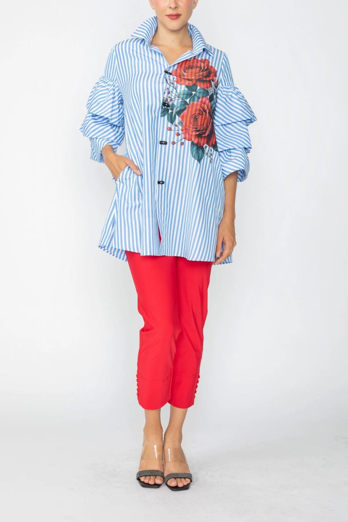 IC COLLECTION Blouse - 7448B - Blue