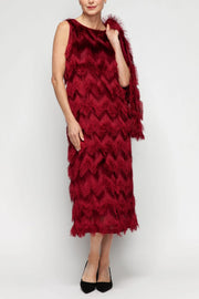 IC COLLECTION Dress - 7545D - BURGANDY