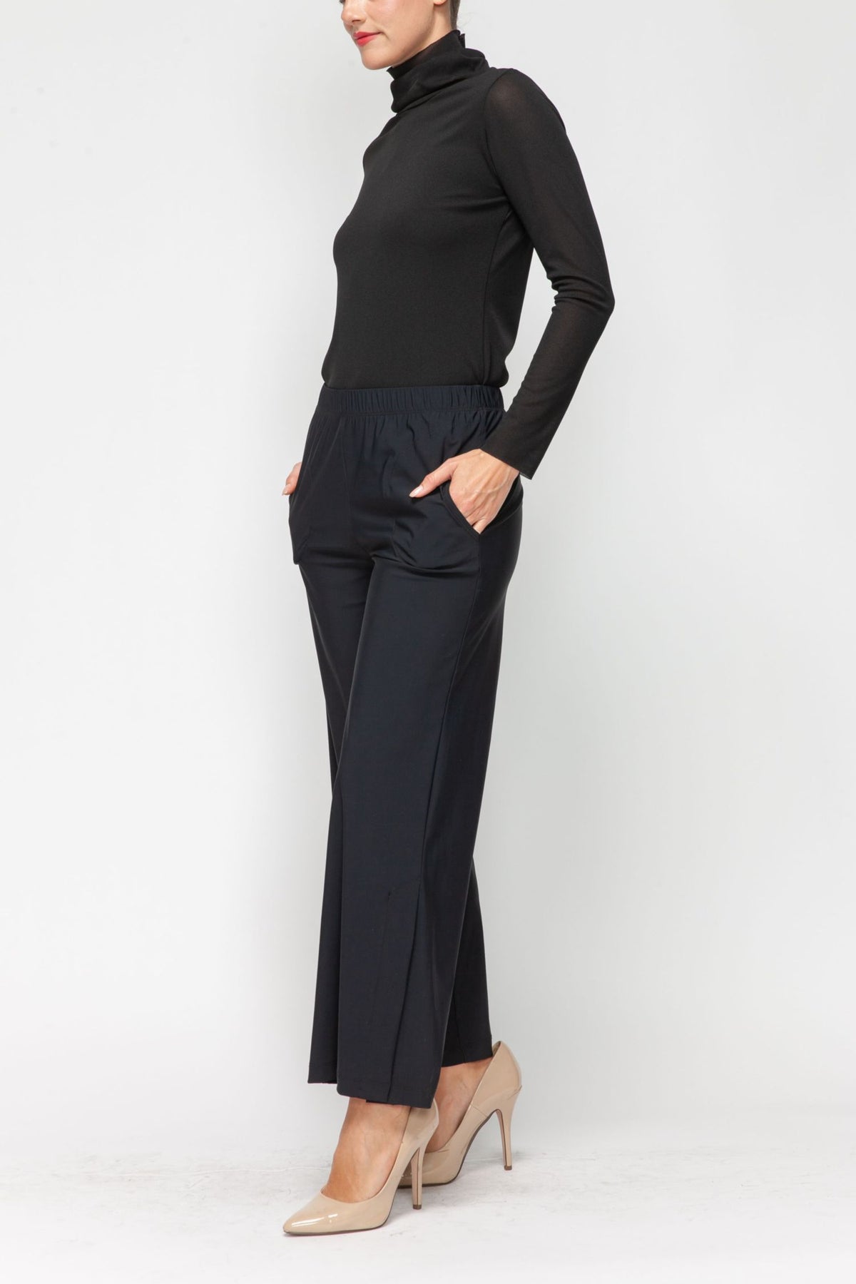 IC COLLECTION Pants - 7549P - BLACK