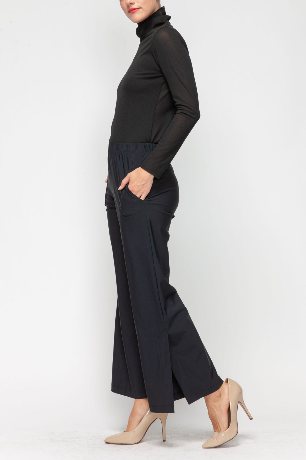 IC COLLECTION Pants - 7549P - BLACK
