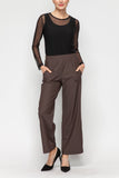 IC COLLECTION Pants - 7549P - BROWN