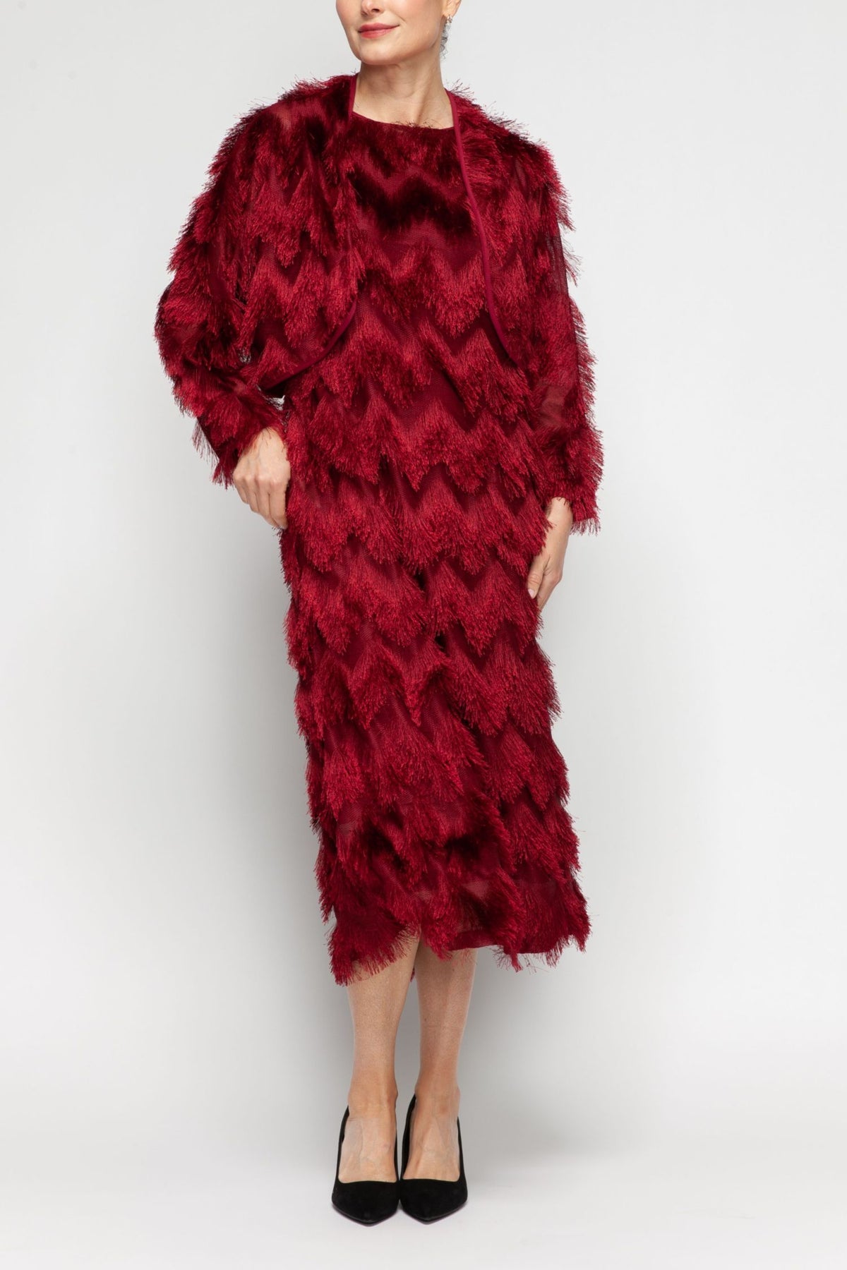 IC COLLECTION Jacket - 7550J - BURGANDY