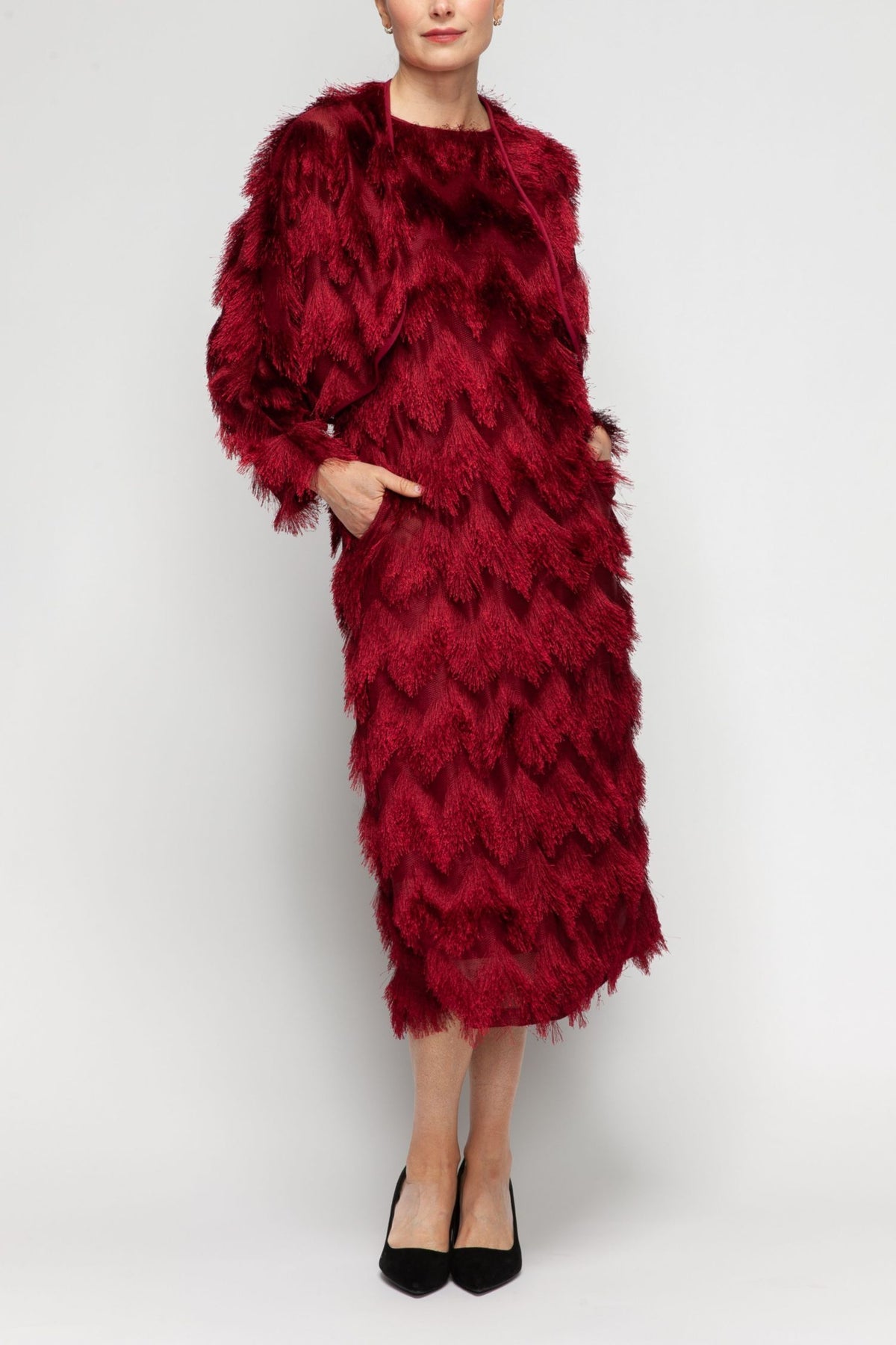 IC COLLECTION Jacket - 7550J - BURGANDY