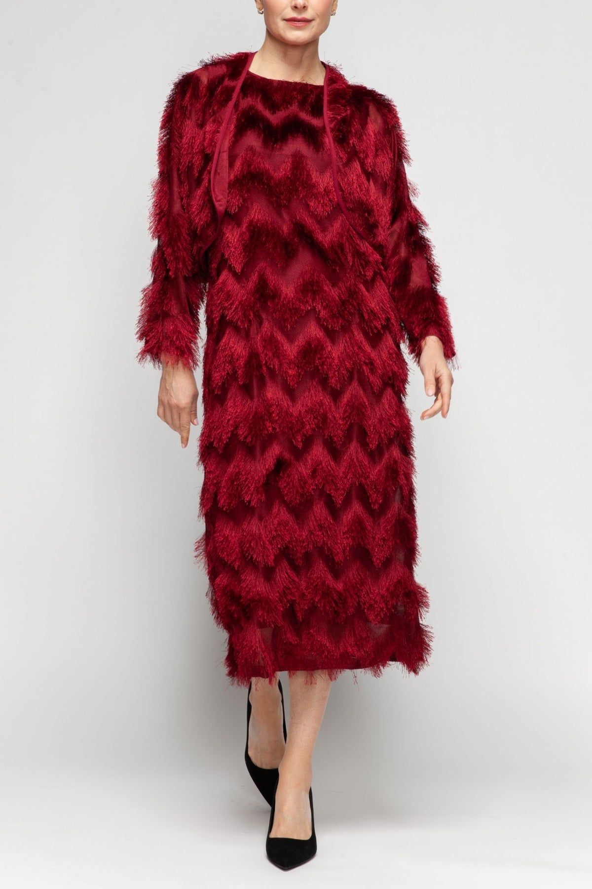 IC COLLECTION Jacket - 7550J - BURGANDY