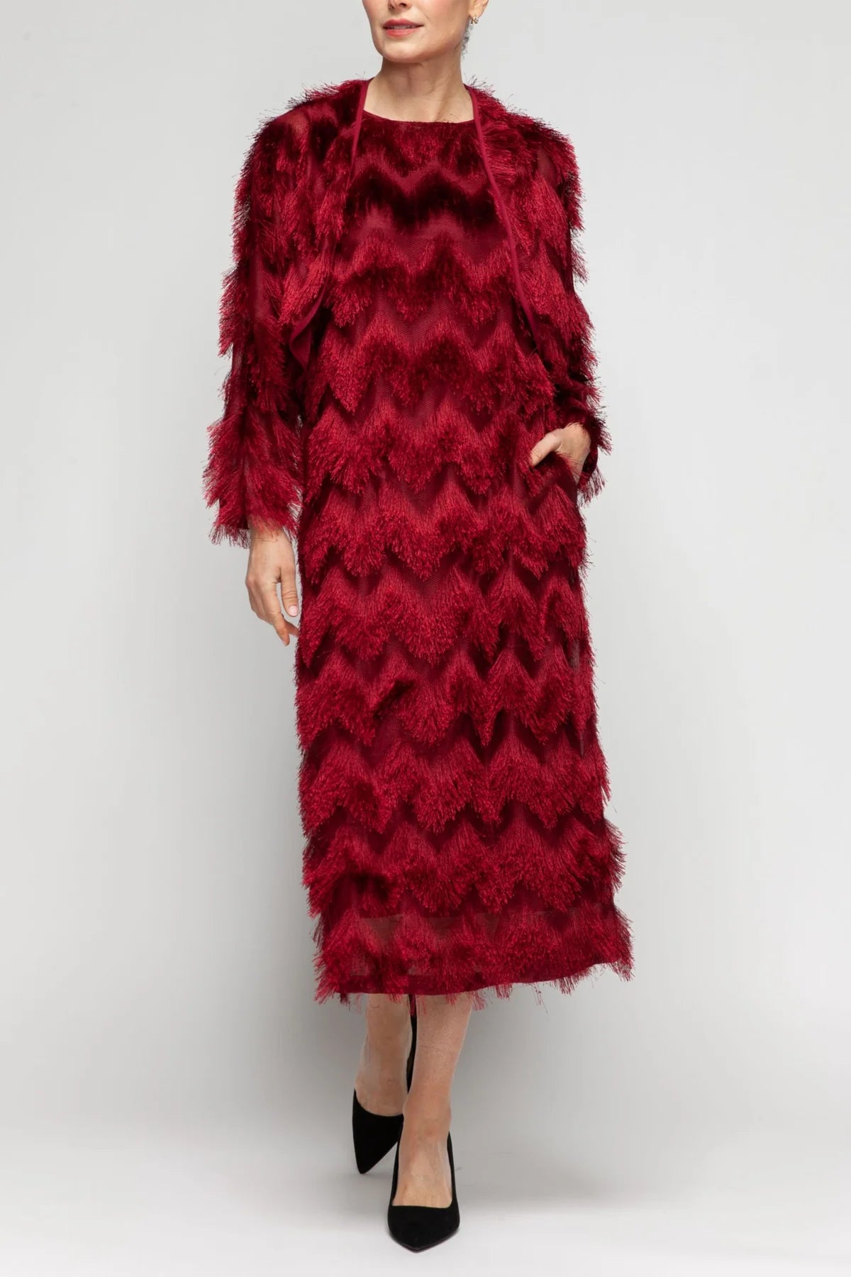 IC COLLECTION Jacket - 7550J - BURGANDY