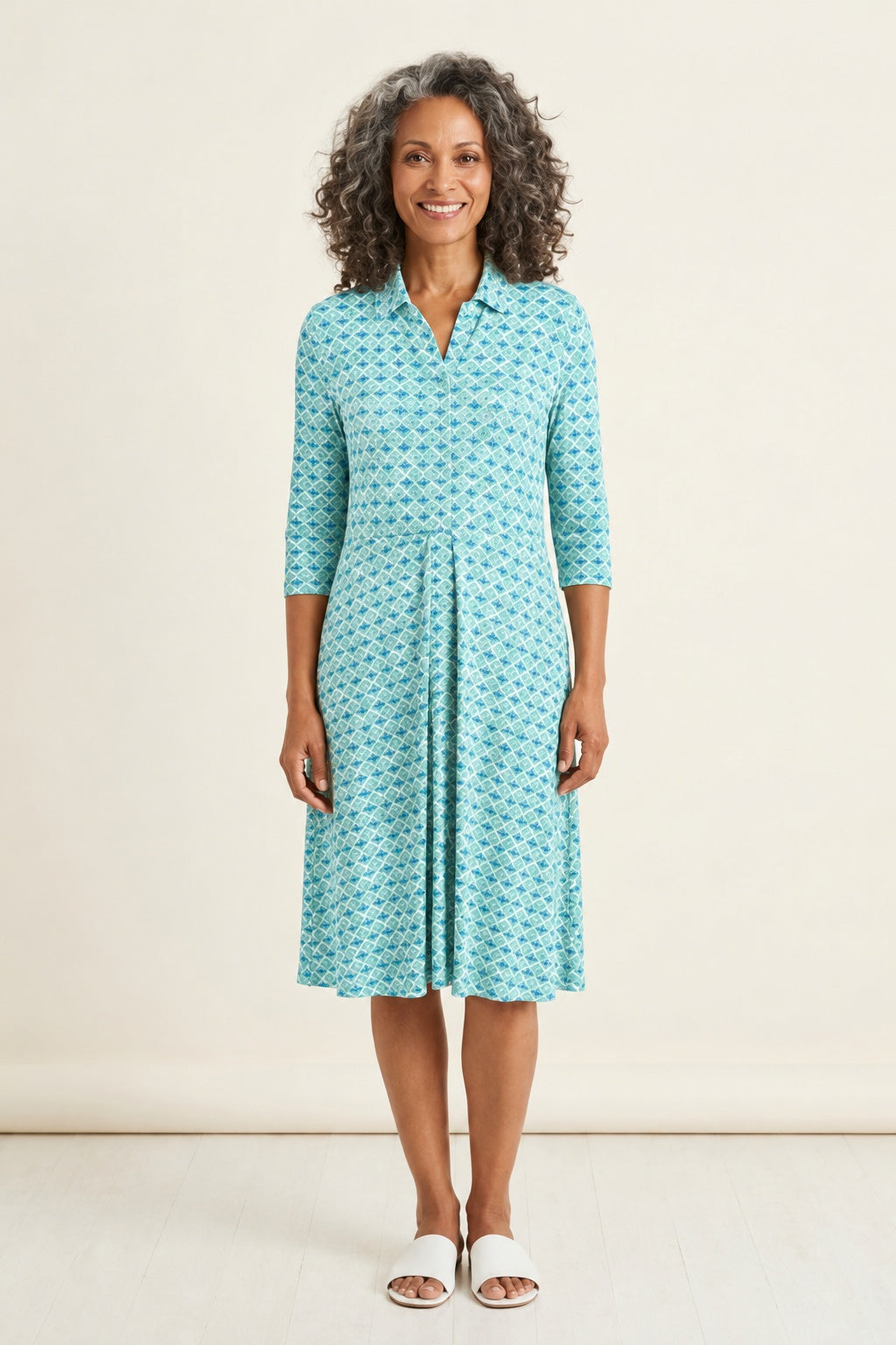 Habitat Pattern Pending Button It Up Dress - 57685 - GROTTO