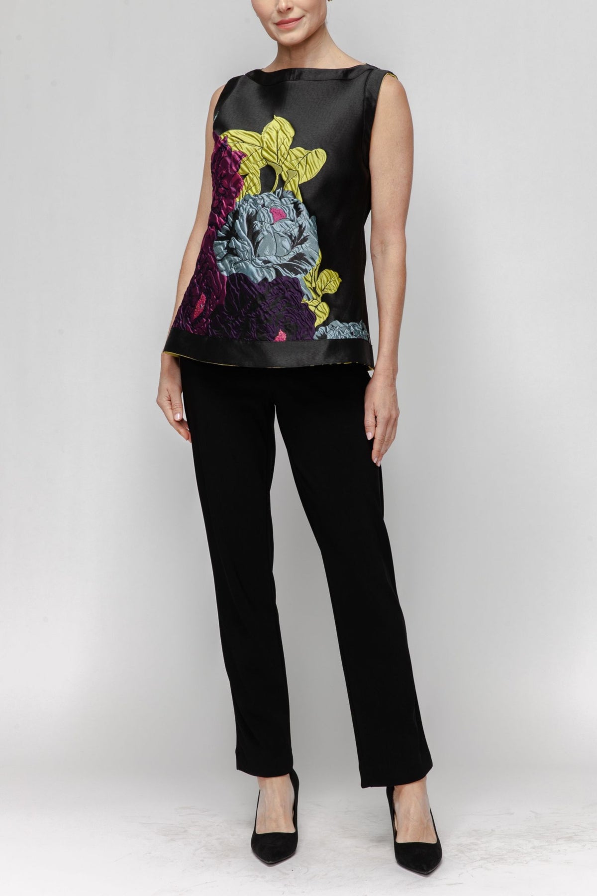 IC COLLECTION Reversible Top - 7606TT - BLACK/LIME