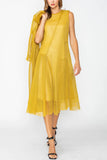 IC COLLECTION Dress - 7656D - Mustard