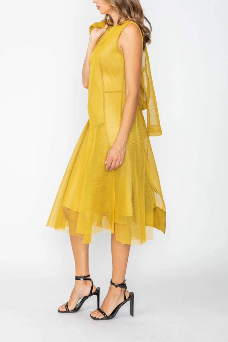 IC COLLECTION Dress - 7656D - Mustard