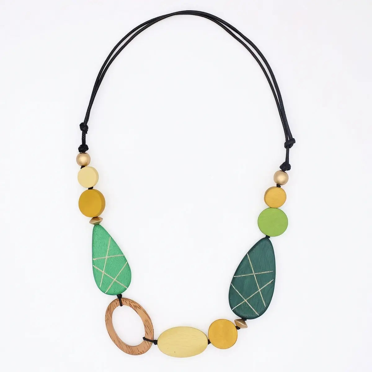 SYLCA Laken Carved Wood Link Necklace