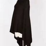 Dolma Cashmere Poncho - BLACK